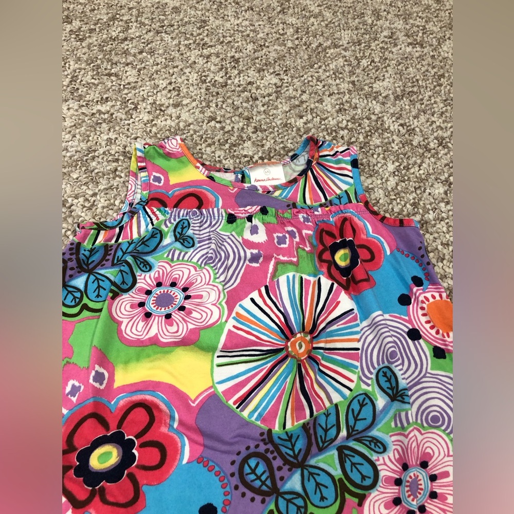 Hanna Andersson Girls 6-7 (120cm) Vibrant Multi-Colored Sleeveless Shift Dress - Picture 2 of 12
